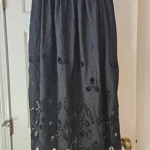 Disturbia Black Floral Maxi Skirt